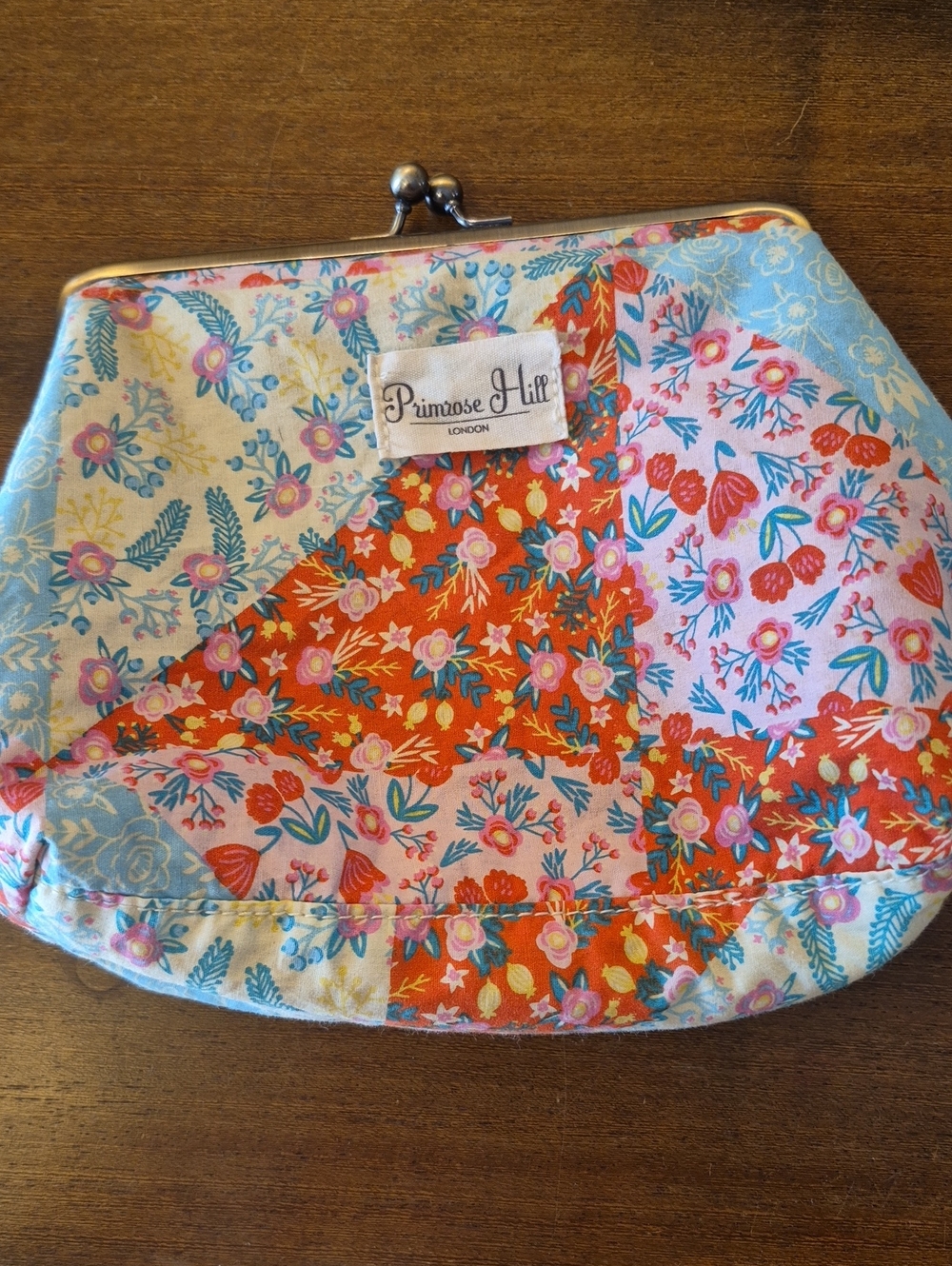 Primrose Hill London Patchworl Quilt Floral Design Clutch Pastel Colors Makeup
